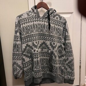 Gray Patterned Hoodie